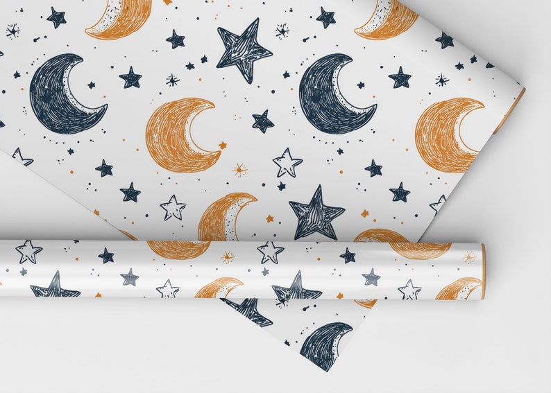 Moon Pattern Whimsy Background Moon Seamless Background Moon and Stars Repeating Background Nursery ...