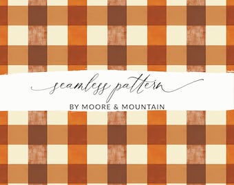 May include: A seamless pattern featuring a checkered design in shades of brown, orange, and cream. The pattern is perfect for use in a variety of crafts and projects.
