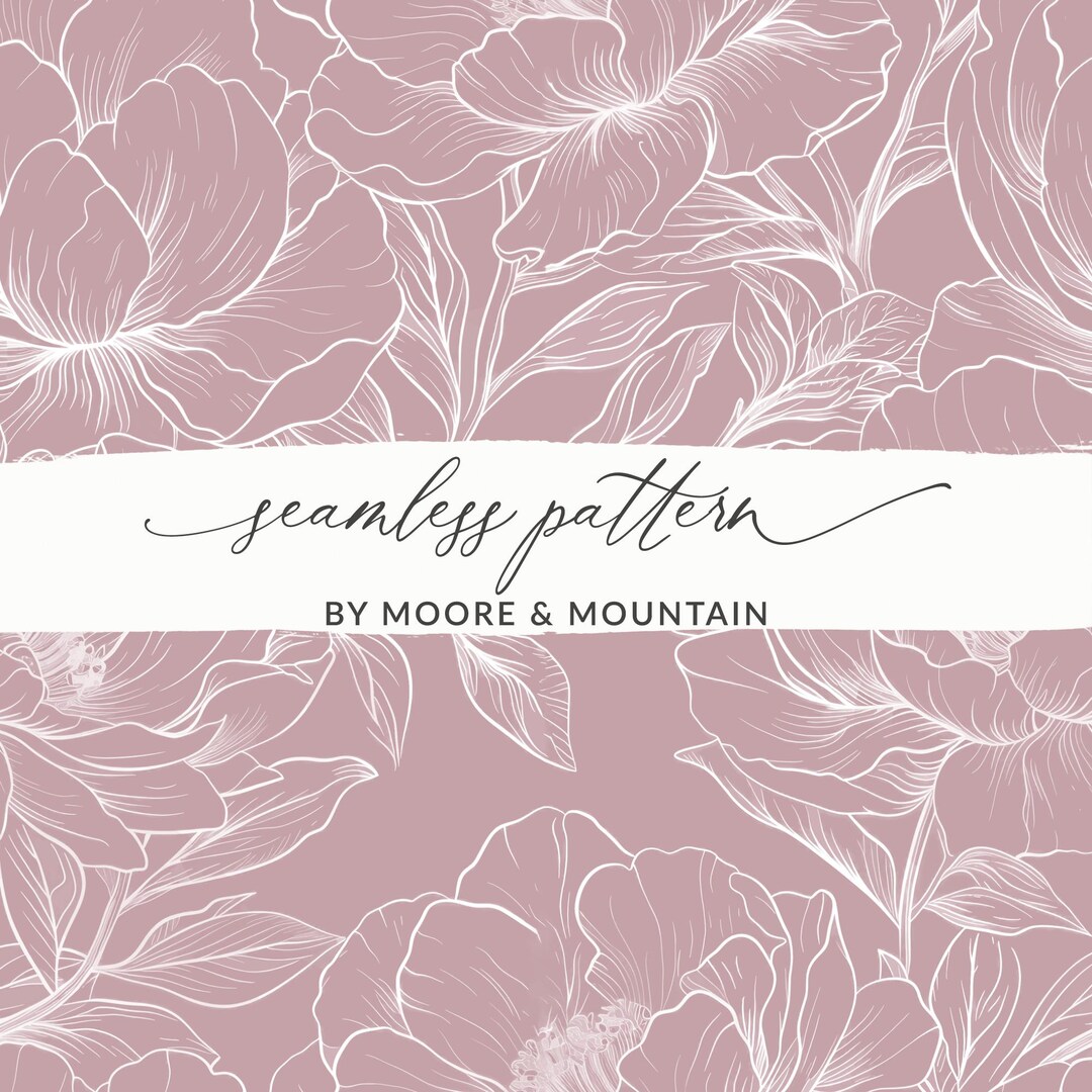 Blush Pink Floral Digital Paper, Peony Flowers, Seamless Pattern ...