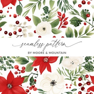 Handbemalte Weihnachtsstern-Muster, niedlicher Malerischer Weihnachtsstern, Winter-Weihnachtsstern-Hintergrund Nahtloses gemaltes Weihnachtsstern-Muster, niedlicher Weihnachtsstern