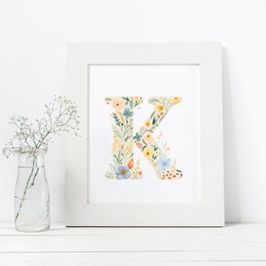 Floral Lettering Clipart PNG Images, Alphabet Lettering Clipart Images, Cute Ditsy Floral Alphabet, Modern Flowers Alphabet Lettering image 6