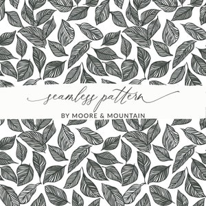 Einfaches Blatt-nahtloses Hintergrundmuster, Schwarzweiss-Blatt-Muster-modernes Blatt-nahtloses Muster für Textildesign-gewerbliche Nutzung