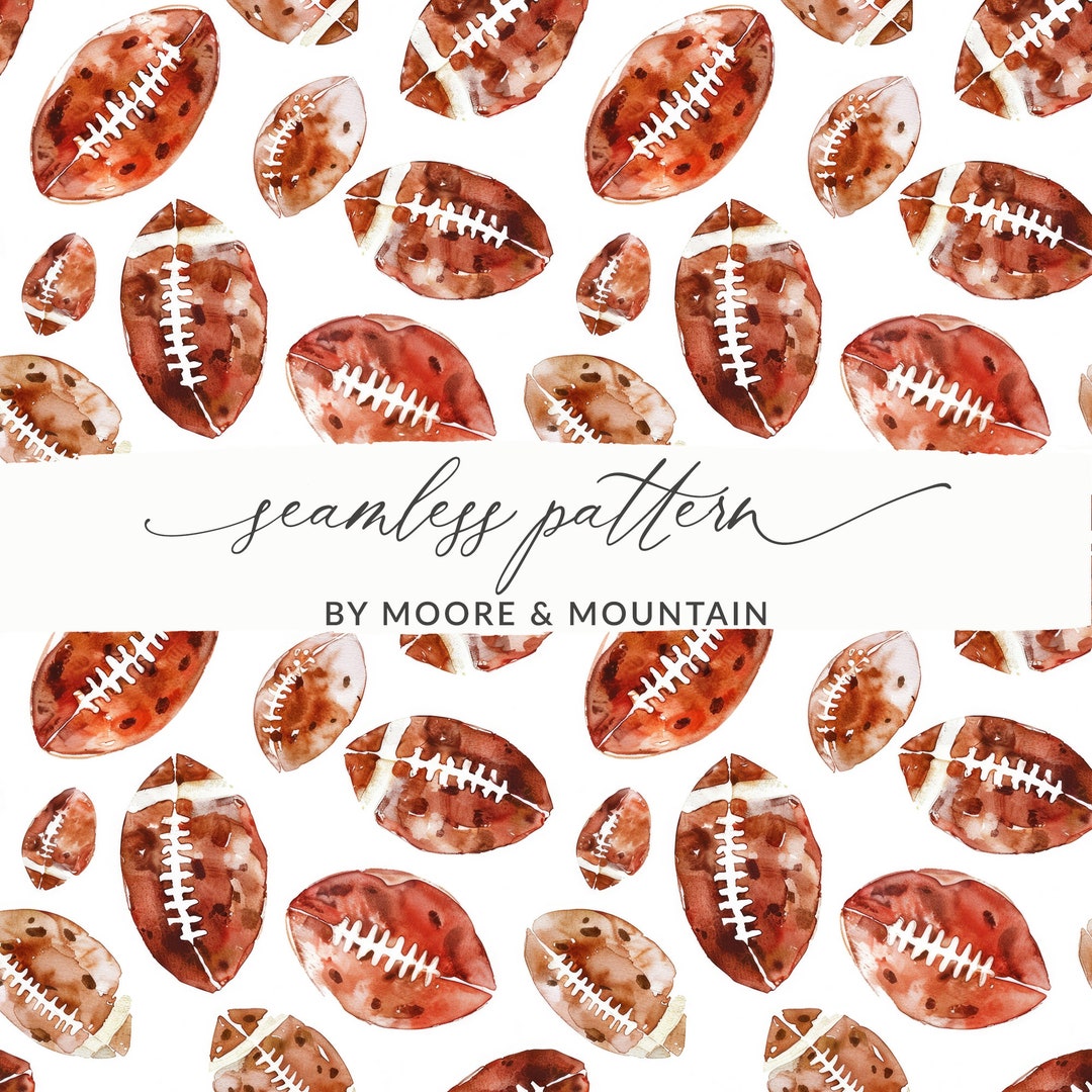 Football Seamless Pattern Watercolor Football Background Seamless ...