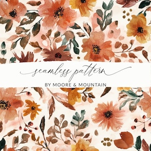 Herbst-Blumen-Tapete, nahtloses Design, trendiges Herbst-Sonnenblumen-Hintergrundmuster, nahtloses PNG-Sublimationsdesign