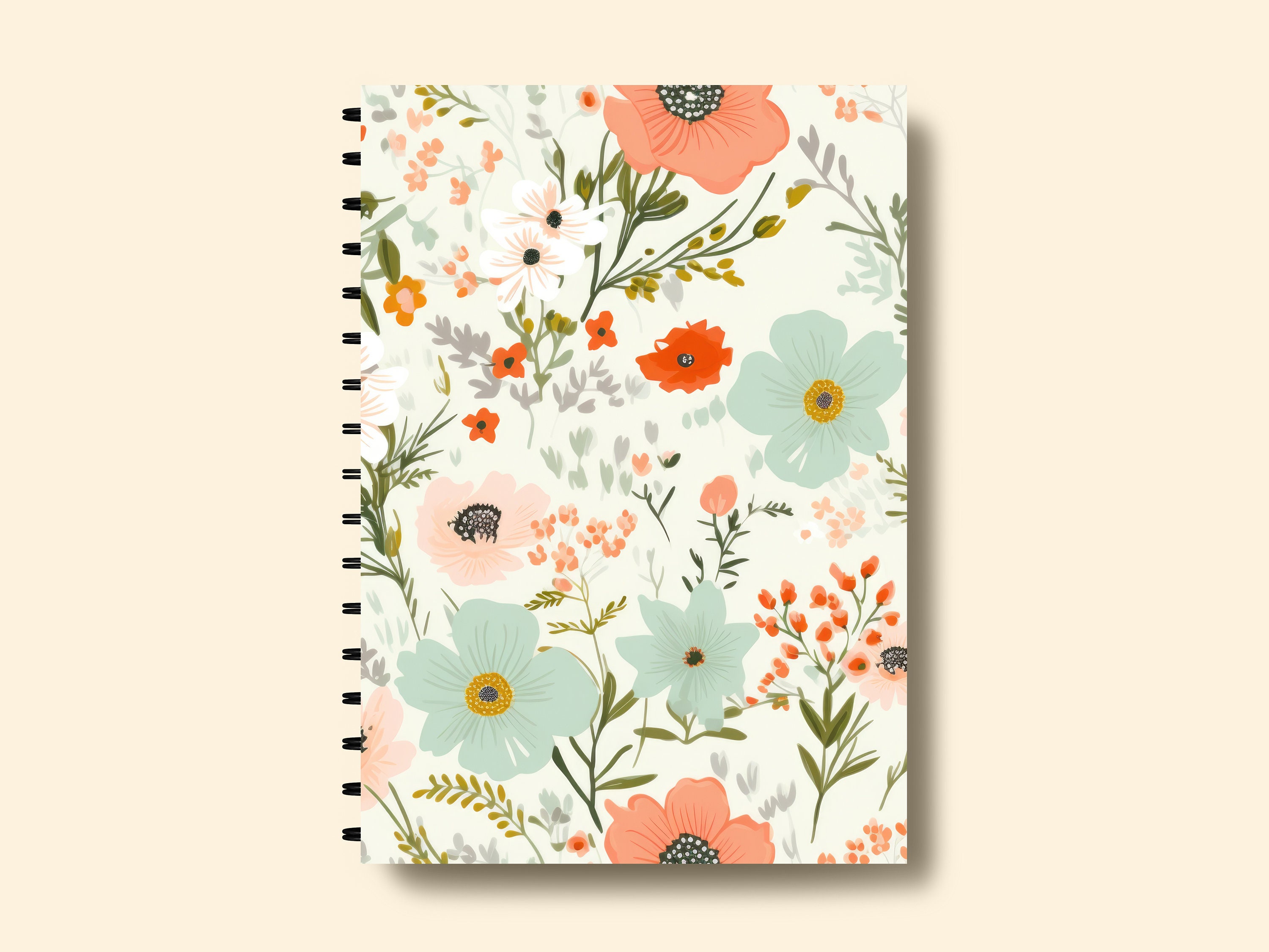 Muted Colors Seamless Pattern, Boho Colors Floral Background, Digital ...