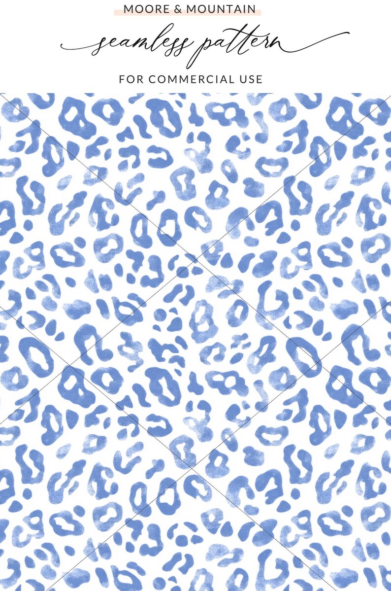 Blue Leopard Seamless Paper, Seamless Blue Animal Print Pattern, Blue ...