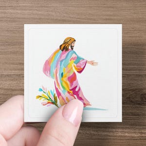 Colorful Jesus Art Print, Religious Wall Decor, Inspirational Christian Gift, Spiritual Home Decor, Vibrant Jesus Illustration
