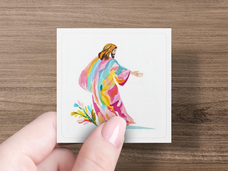 Colorful Jesus Art Print, Religious Wall Decor, Inspirational Christian Gift, Spiritual Home Decor, Vibrant Jesus Illustration
