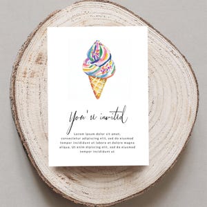 Ice Cream Party Invitation, Kids Birthday Party Invite, Summer Event Card, Colorful Ice Cream Design, Digital Download, You're Invited