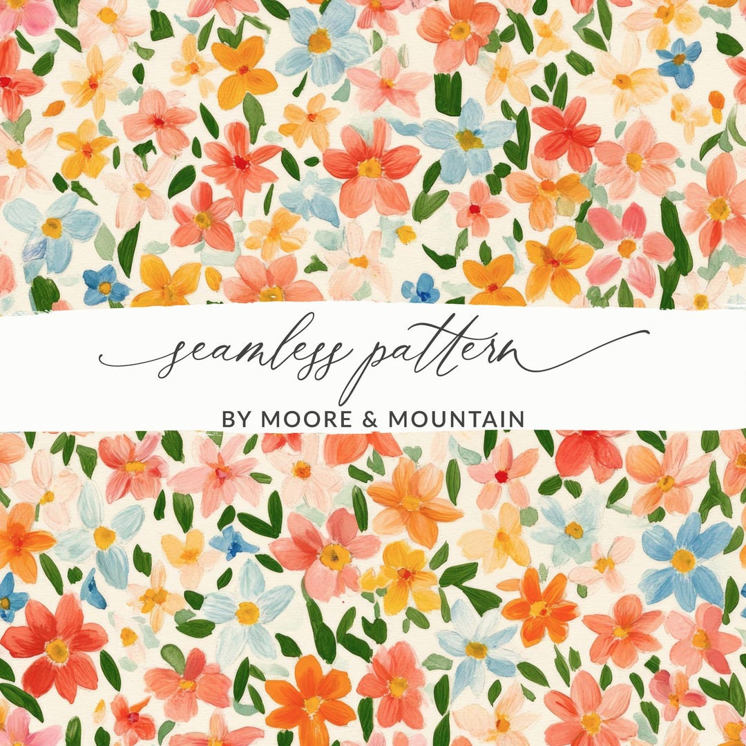 Floral Digital Paper, Watercolor Flowers Pattern, Seamless Flower Image ...