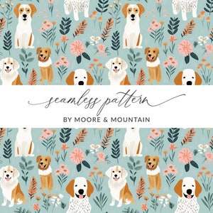 Nahtloses Hundemuster, schrulligen Hunde Hintergrund, digitale Hunde Hintergrundmuster, digitale Papierhunde, wiederholendes Hundemuster, Hunde wiederholen