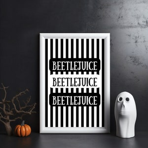Beetlejuice | A4 Unframed Print | Seasonal | Halloween | Monochrome