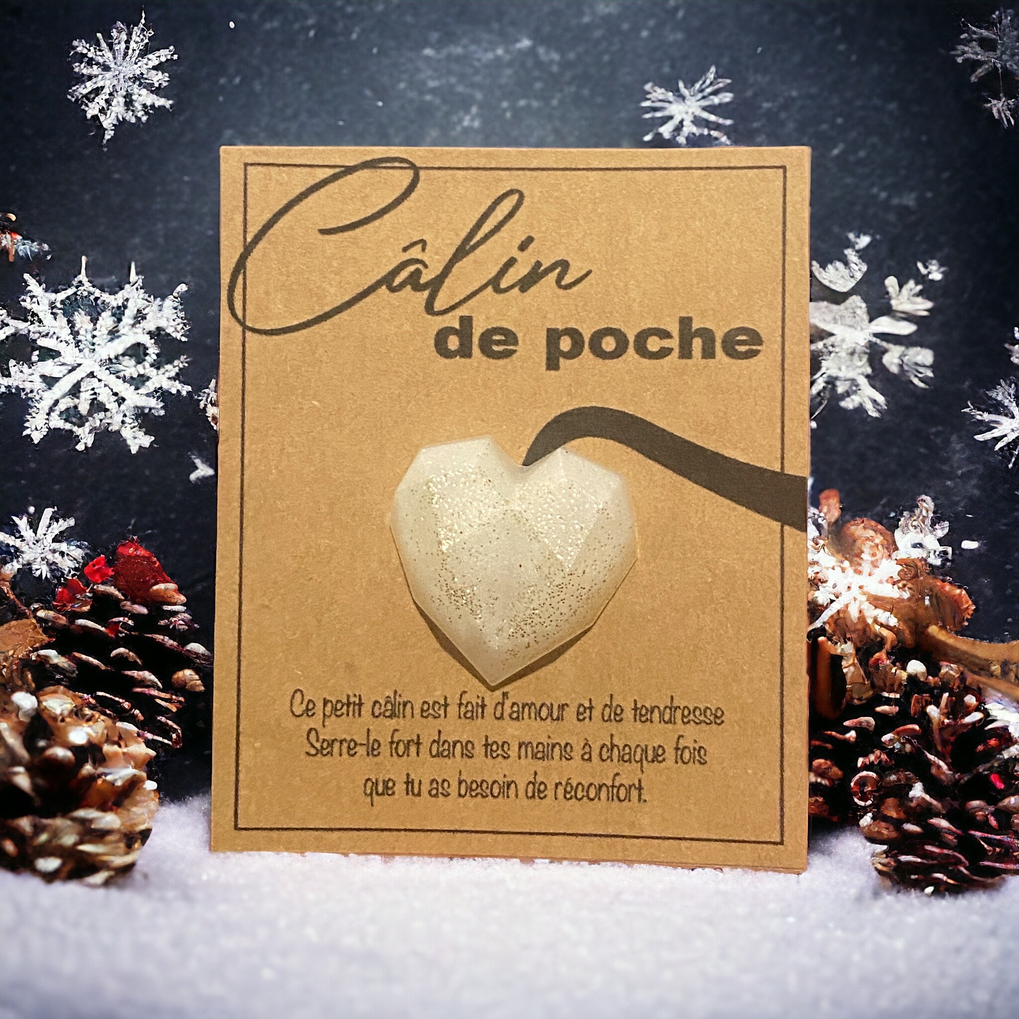 Hecho a mano - Abrazo de bolsillo de corazón S. Abrazo de bolsillo. Amuleto de la suerte. Idea de regalo original. Navidad. Maestros. San Valentín.