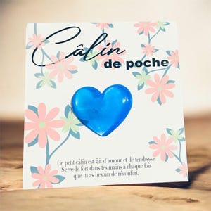 Fait main - Câlin de poche coeur . Pocket hug . Porte bonheur . Amulette . Idée cadeau . Lucky charm . Noël .Maîtresse / Maître. St Valentin