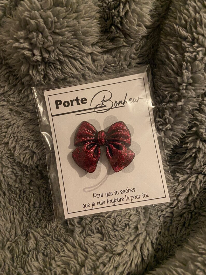 Câlin de poche petit noeud . Pocket hug . Porte bonheur . Amulette . Idée cadeau image 4