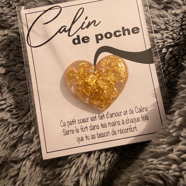 Câlin de poche coeur . Pocket hug . Porte bonheur . Amulette . Idée cadeau . Lucky charm . Saint Valentin . Cadeau Maîtresse / Maître