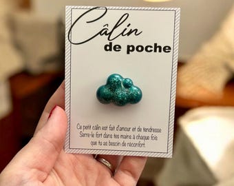 Câlin de poche nuage – Petit cadeau réconfortant fait main, porte-bonheur à offrir pour Noël, maîtresse ou Saint-Valentin