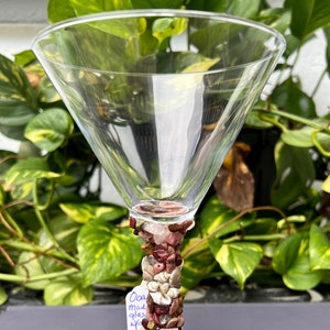 OOAK Artist made Martini Glass - Stem with Gemstones and Seashells