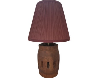 Rustic Cabin Wagon Wheel Hub Table Lamp 24”H