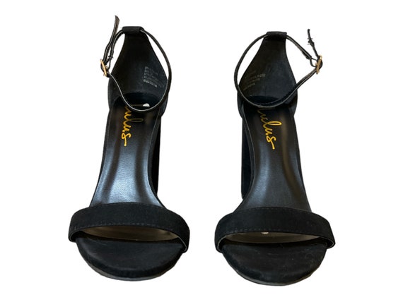 Lulus Taylor Black Velvet Ankle Strap Heels Size … - image 2