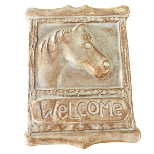 Panneau de bienvenue en poterie - Cheval