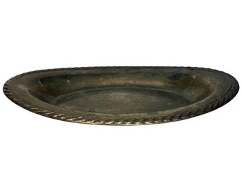Vintage International Silver Co. Silverplate Oval Serving Platter with Rope Edge