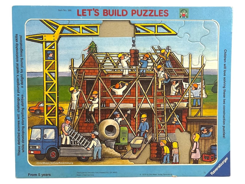 1978 Ravensburger Jigsaw Puzzle Building a House - Missing 2 Pieces - Etsy
