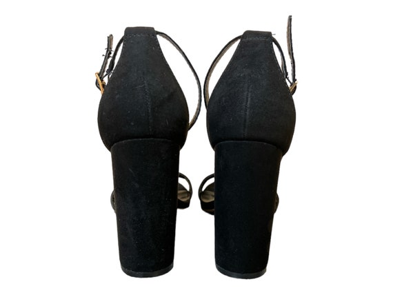 Lulus Taylor Black Velvet Ankle Strap Heels Size … - image 4