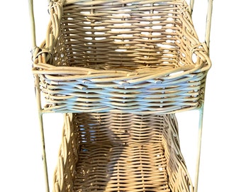 2 Tiered Metal Basket Storage 24”H