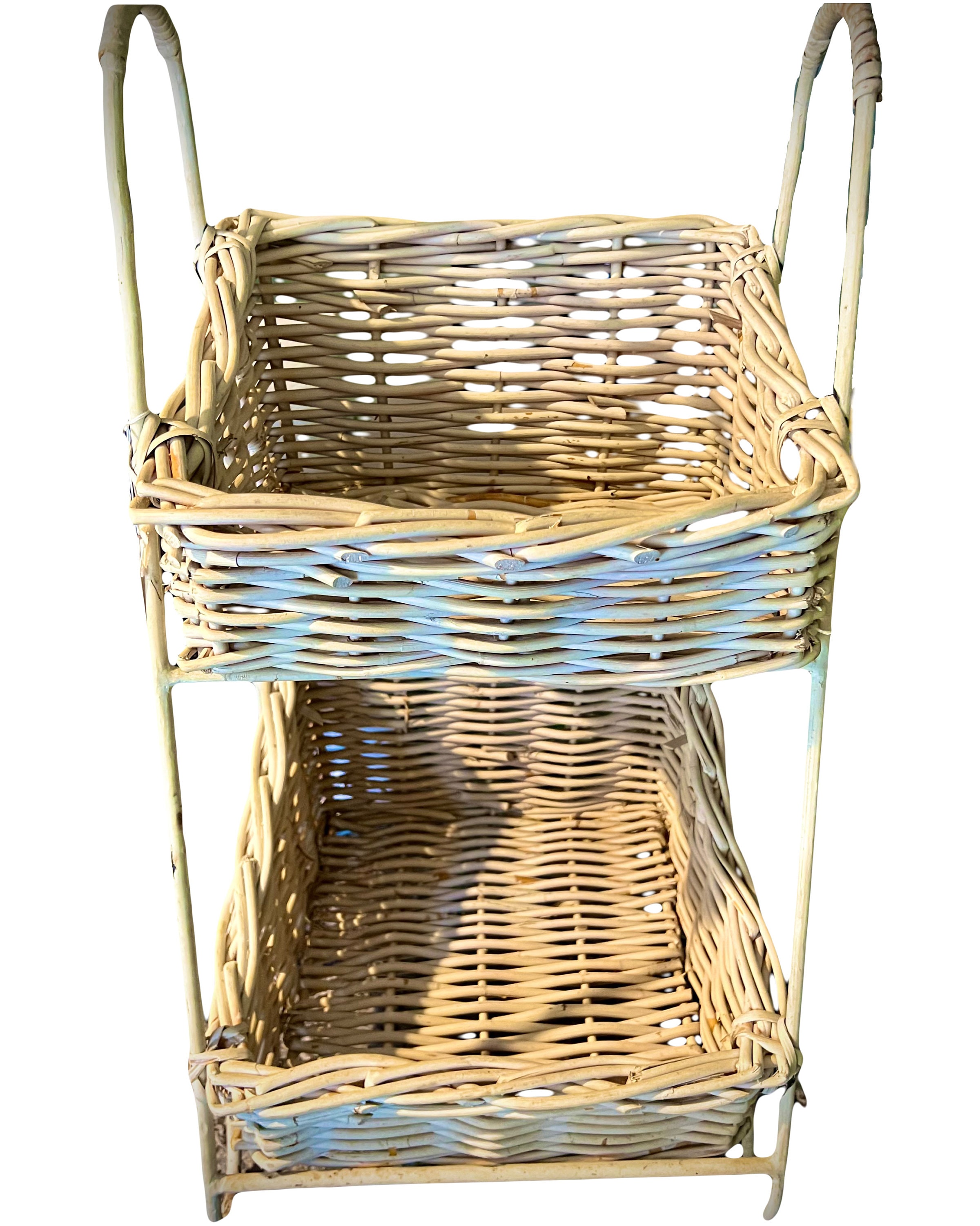 2 Tiered Metal Basket Storage 24”H