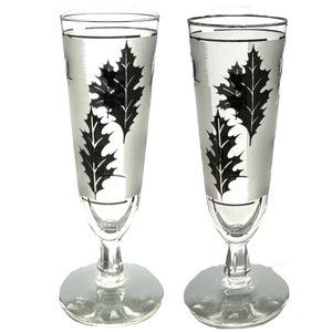 Vintage Libbey Pilsner Glass Set of 2 8&quot;H 1950s