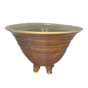 Vintage Large Studio Pottery Footed Signed on Bottom - 7”Hx9.75”W