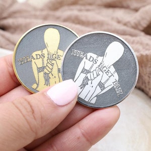 Naughty Tokens,Mature Adult Gift,Valentines Day Gift,Gifts Under 10,Decision Coin,Flip Coin Valentines,Gift for Husband,Cheeky Adult Coin
