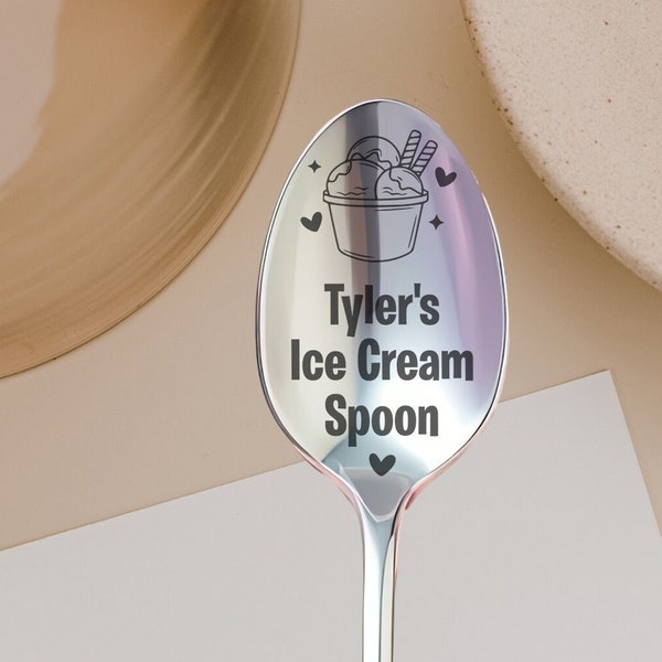 Personalized Stainless Steel Spoon,Custom Spoon,Ice Cream Spoon, Birthday Gift,Gift for Her, Peanut Butter Spoon, Personalized Gift