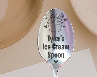 Personalized Stainless Steel Spoon,Custom Spoon,Ice Cream Spoon, Birthday Gift,Gift for Her, Peanut Butter Spoon, Personalized Gift