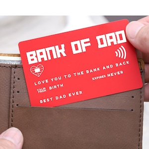 Regalo del día del padre, regalo divertido para papá, tarjeta de billetera para papá, regalo para papá, tarjeta de billetera grabada, regalo único para él, regalo para padrastro, regalo de hija