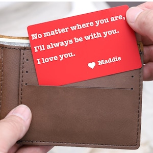 Personalized Metal Card,Romantic Keepsake,Gift for Husband,Gift for Him,Anniversary Gift,Valentines Day Gift,Gift for Lover,Wallet Card