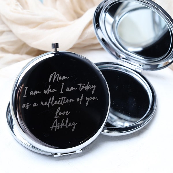 Compact Mirror,Gift for Mom,Gift from Daughter,Personalized Mirror,Engraved Mirror,Custom Gift,Gift for Her,Birthday Gift,Gifts Under 25