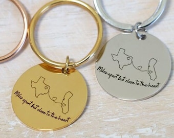 Gift for Boyfriend,Long Distance Gift,Friendship Gift,Relationship Gift,Moving Away Gift,Leaving Gift,Custom State Keychain