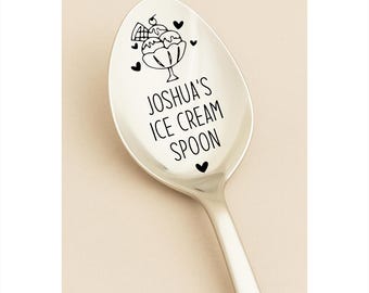 Personalized Ice Cream Spoon, Dessert Lover, Engraved Spoon, Custom Spoon, Ice Cream Lover, Sundae Spoon, Gift For Child, Birthday Gift