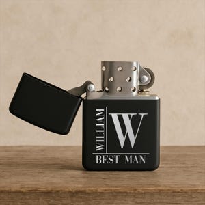 Personalized Best Man Lighter, Groomsman Gift, Wedding Party Present, Engraved Lighter, Anniversary Gift, Birthday Gift for Him