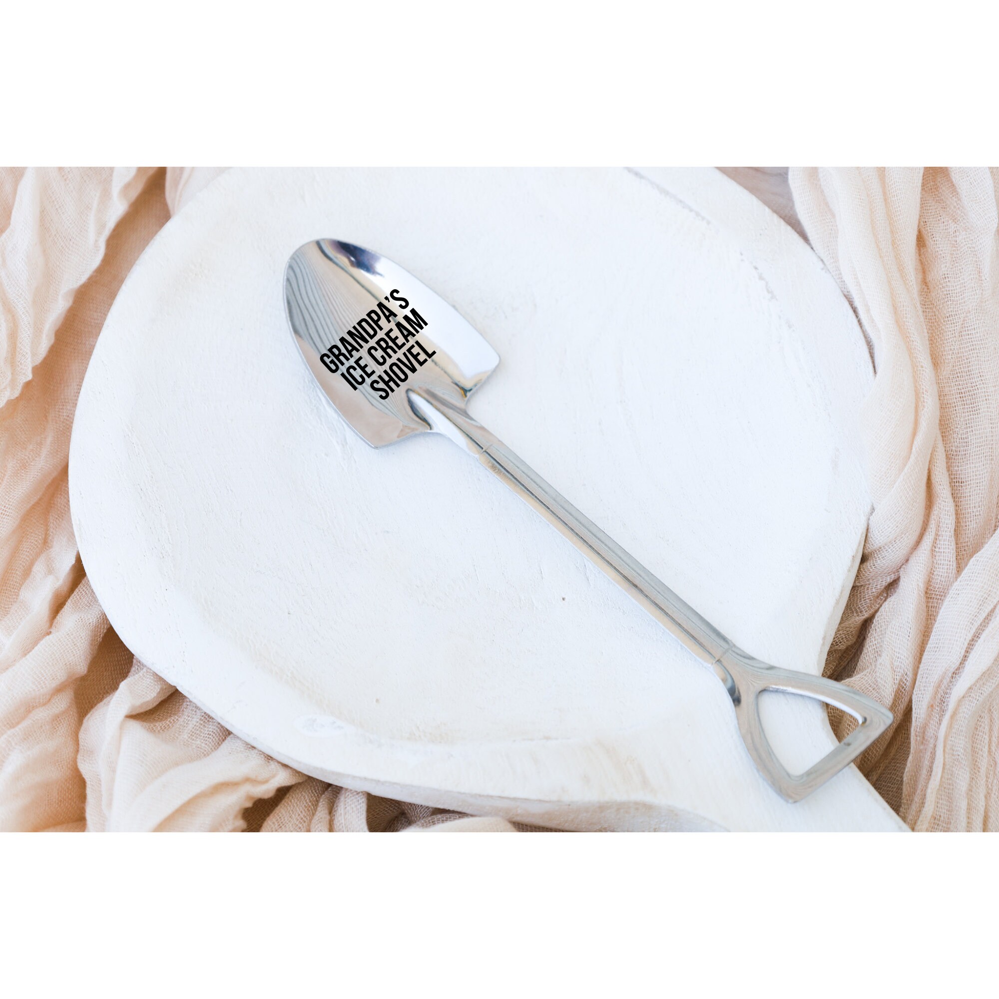 Dad's Ice Cream Shovel - Custom Engraved Stainless Steel Spoon, Father’s Day Gift Set With Card & Bag, Sentimental Present For Dad, Grandpa - View #5