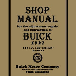 1927 Buick Shop Manual
