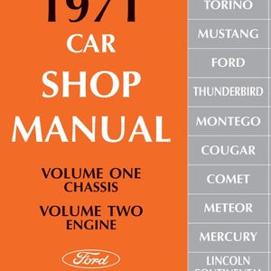 Manual de oficina de automóveis Ford, Lincoln e Mercury 1971 (conjunto de 5 volumes)
