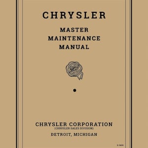 1934-1936 Chrysler Shop Manual - Includes 11x26 inch Wiring Diagrams