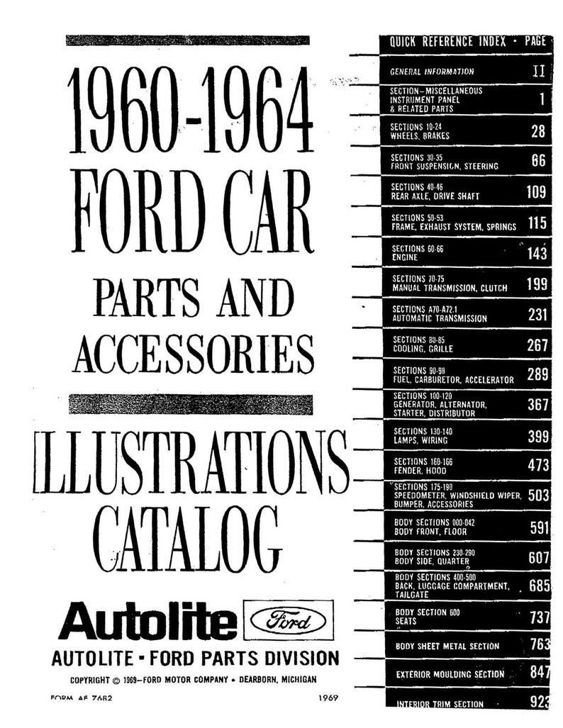 1960 1964 Ford Car Parts Book / Catalog Etsy
