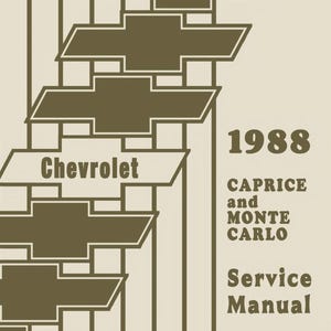 Manuale di assistenza per telaio e carrozzeria Chevrolet Caprice, Monte Carlo del 1988