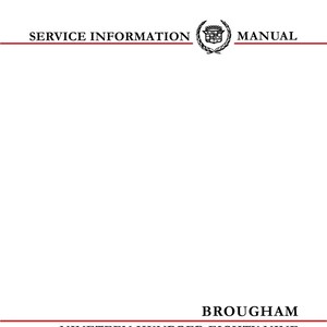 1989 Cadillac Brougham Shop Manual