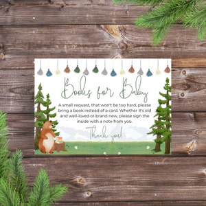Camping Baby Shower Books for Baby Card (Digital Download)