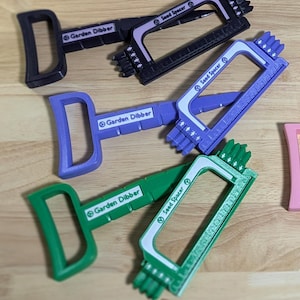 Garden Dibber and Adjustable Seed Spacer Set, Unique Gift for Gardeners, Eco-friendly Hand Tools, Seed Starting Tools, Gardeners Gift Set